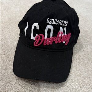 DSQUARED2 Kids Icon Cap in Black and Pink